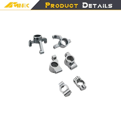 Alum Front Steering Knuckles, Caster Blocks C Hubs and Rear Hubs Compatible with Losi 1/24 Micro-B 1/28 Micro-T Upgrades Part Gray