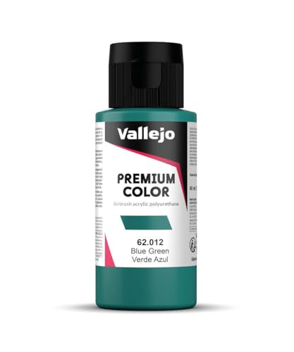 Vallejo - Premium Color RC Blue Green 2.02 Fl.Oz. (60 ml) for Airbrushing, Acrylic-Polyurethane Hybrid Resin of Great Resistance Paint for Model and Hobby Use - style: Blue Green
