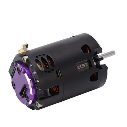 21.5T Sensored Brushless Motor with Reliable Performance for 1/10 1/12 RC Racing Car Upgrade Black Purple Aluminum