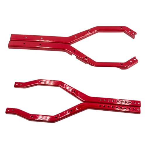 RC Upgrade Parts for Axial for Scx10 III 1/10 Upgrade Parts Rc Crawler Car Accessories Heavy Duty Wheelbase Adjustable Metal for Chassis Frame Rail Set(Red) - size: Red