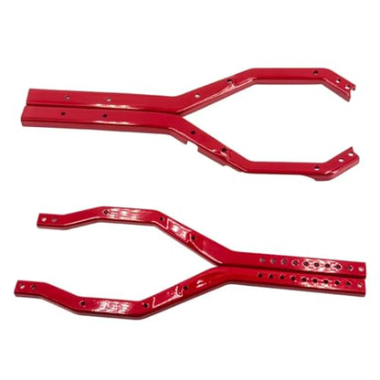 RC Upgrade Parts for Axial for Scx10 III 1/10 Upgrade Parts Rc Crawler Car Accessories Heavy Duty Wheelbase Adjustable Metal for Chassis Frame Rail Set(Red) - size: Red