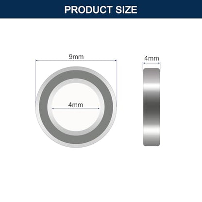 684ZZ Deep Groove Ball Bearings, ID 4mm x OD 9mm x Width 4mm Miniature Bearings, Double Metal Shielded Ball Bearing Chrome Steel Z2 Lever 20pcs - size: 684ZZ 4x9x4mm