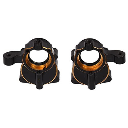 2Pcs Brass Portal Axle Portal Housing, RC Brass Steering Cup, Black Coated Rustproof Steering Knuckle for RGT EX86190 LC76 1/10 RC Crawler Car, Enhances Stability and Lowers Center