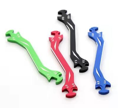 RC Multi-Function Wrench Turnbuckle Nut Ball Joint Remover 3mm 4mm 5mm 5.5mm Universal Repair Tool Aluminum Alloy for 1/10 1/8 1/24 Crawler Truck Off Road Car Boat Drone Airplane (Black) - color: Black