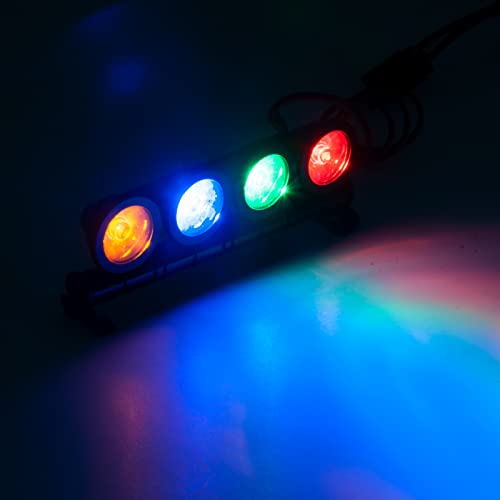 SCX10 TRX4 LED Light Bar LED Lamp Kit 4 LEDs Body Shell Roof Lights | RC Crawler LED Light Bar Kit Roof Spotlight Light for TRX4 SCX10 90027 SCX10 II 90046 D90 1/10 RC Car (Multicolor) - color: Multicolor