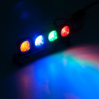 SCX10 TRX4 LED Light Bar LED Lamp Kit 4 LEDs Body Shell Roof Lights | RC Crawler LED Light Bar Kit Roof Spotlight Light for TRX4 SCX10 90027 SCX10 II 90046 D90 1/10 RC Car (Multicolor) - color: Multicolor