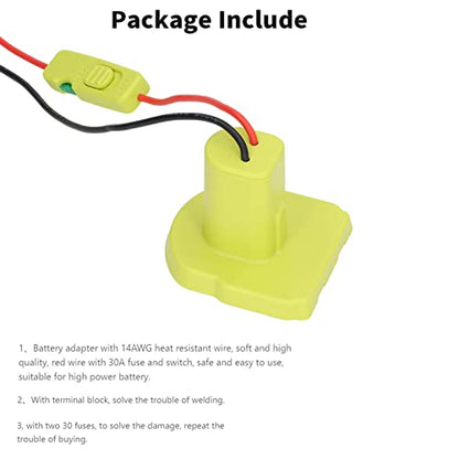 Battery Adapter Conversion Kit with Wire Terminals Power Connector for DIY Ride On Trucks RC Cars Robotics Toys Universal Battery Replacement Accessory for Remote Control Vehicles