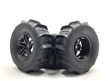 Beach 1/10 Scale 1.9" Beach/Snow Off Road Crawler Truck Wheels and Tires 108mmx37mm 4 Pack Hex 12mm NO Glued for 1/10 Scale RC Truck D90 D110 CC01 CR01 TRX4 TRX6 CROSSRC AXIAL SCX10