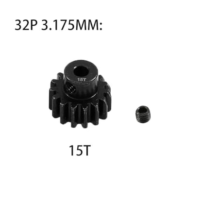 Metal Steel 3.175mm Shaft 32P Pinion Gear Set 15T 16T 17T 18T 19T Compatible with 1/10 Crawler Truck Traxxas Arrma HSP HPI AXIAL Tamiya LOSI RC Car Upgraded Parts - size: 15T 16T 17T 18T 19T