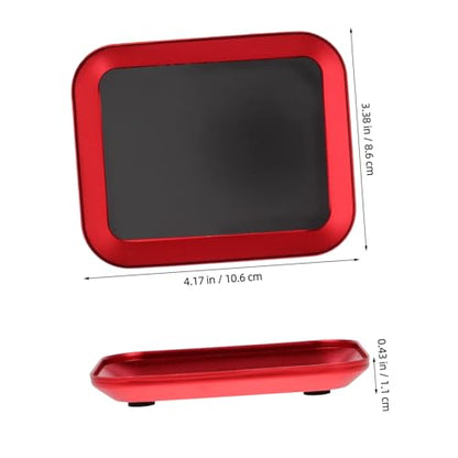 ORFOFE 2pcs Magnetic Screw Tray for Small Metal Parts and Bolts, Aluminum Alloy Organizer with Smooth Rounded Edges, for Car Repair and Small Electronics, Red