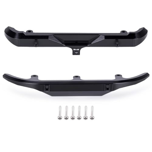 Aluminum Front & Rear Bumper Set for 1/30 Scale RC Crawler Chassis, CNC Upgrade Bumpers with Mounting Screws (Black/Red) (Black) - color: Black