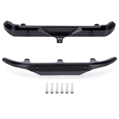 Aluminum Front & Rear Bumper Set for 1/30 Scale RC Crawler Chassis, CNC Upgrade Bumpers with Mounting Screws (Black/Red) (Black) - color: Black