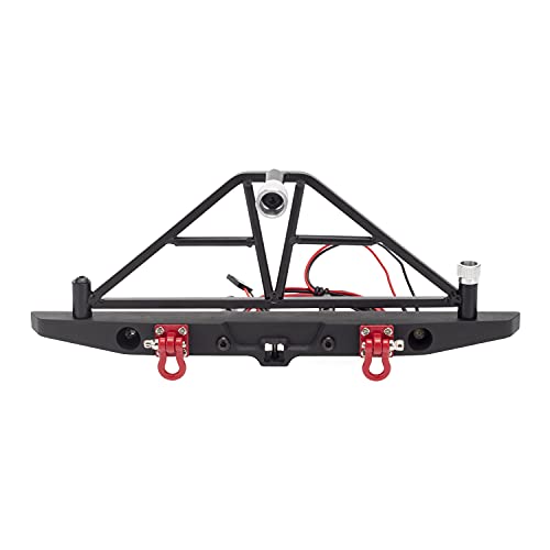 Aluminium Alloy Anti-Collision Front/Rear Bumper Protective Bar with LED Lights Compatible with Axial SCX10 90046 TRX-4 SCX10 iii AX103007 1/10 RC Crawler Car Upgrade Parts (Rear Bumper) - style: Rear Bumper