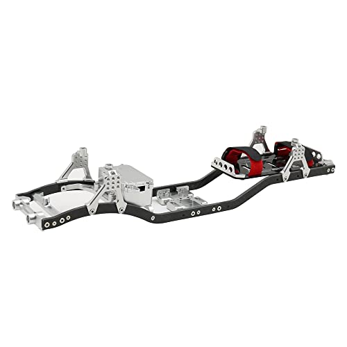 1/10 RC Crawler Carbon Fiber Girder 4MM CNC Metal Car Chassis Frame Body Kit Parts for Axial SCX10 II Rock Off Road Truck (Silver) - color: Silver