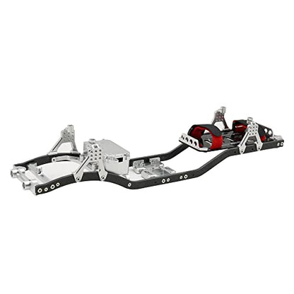 1/10 RC Crawler Carbon Fiber Girder 4MM CNC Metal Car Chassis Frame Body Kit Parts for Axial SCX10 II Rock Off Road Truck (Silver) - color: Silver