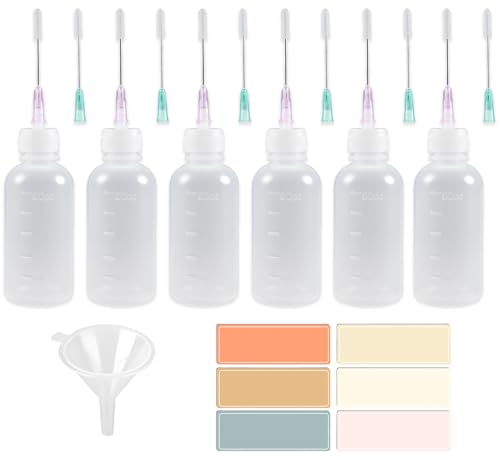 6 Pack Needle Tip Squeeze Bottle 50mL(1.69 OZ), Precision Gun Oil Bottle, Needle Oiler Bottles for Craft, Glue, Paint, Hinges, Sewing Machines & More - LDPE Material with Premium Seal