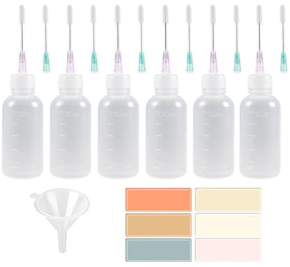 6 Pack Needle Tip Squeeze Bottle 50mL(1.69 OZ), Precision Gun Oil Bottle, Needle Oiler Bottles for Craft, Glue, Paint, Hinges, Sewing Machines & More - LDPE Material with Premium Seal