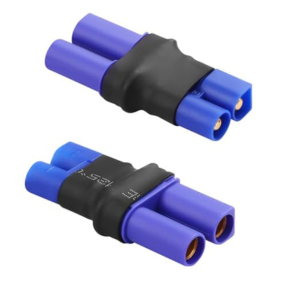 QIANRENON EC3 to EC5 RC Battery ESC Adapter 25A EC3 Male to EC5 Female Lithium Battery Connector Gold Plated EC3 Plug to EC5 Socket Converter, for Model Airplane Lipo Battery Drone, 2Pcs