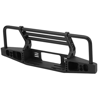 Metal RC Bumper Black Front Bumper with 2 LED Lights Adjustable Mount 3 Brackets and Tow Hooks for 1 10 RC Car for SCX10 90046 Trail Crawler Users