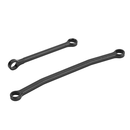 RC Metal Chassis Pull Rods Steering Rods Suspension Links Set, Aluminum Alloy Upgrade Parts for FMS FCX24 1/24 RC Crawler Car with High Strength Lightweight Design (Black) - color: Black