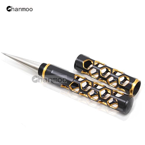 RC Aluminum Alloy Expanding Hole Puncher Opener Reamer Tools Gold-Black with Protective Sleeve 0-14mm for RC Crawler Truck Off Road Car Traxxas Axial HSP Arrma Tamiya Boat Drone Body Shell