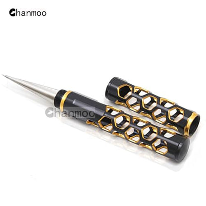 RC Aluminum Alloy Expanding Hole Puncher Opener Reamer Tools Gold-Black with Protective Sleeve 0-14mm for RC Crawler Truck Off Road Car Traxxas Axial HSP Arrma Tamiya Boat Drone Body Shell