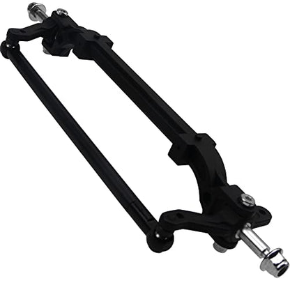 Metal Front Axle Steering Link Rod Pole Wheel Axle Compatible with Tamiya 1/14 RC Tractor Truck (Black) - color: Black