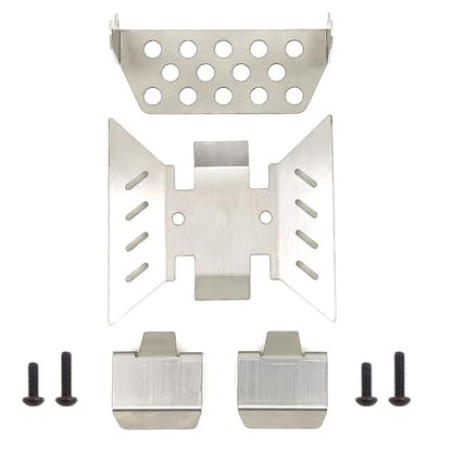 Stainless Steel RC Skid Plate RC Car Chassis Guard RC Chassis Armor Set for Axial SCX10 III RC Crawler Car