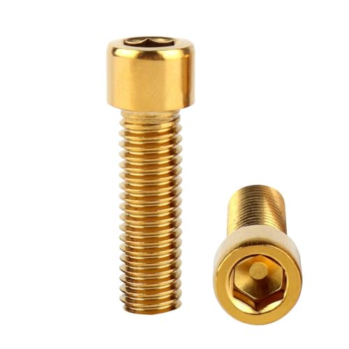 6Pcs Bike Screws M6x10 12 16 18 20 25 30 35mm Stainless Steel Socket Head Cap Allen Hex Bolt (Gold, M6 x20mm) - color: Gold, size: M6 x20mm