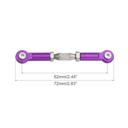 MECCANIXITY 3 Pcs Steering Servo Turnbuckle Rod RC Aluminum Alloy Linkages for HSP 1/10 94123 On-Road RC Car (Purple, 62mm) - color: Purple