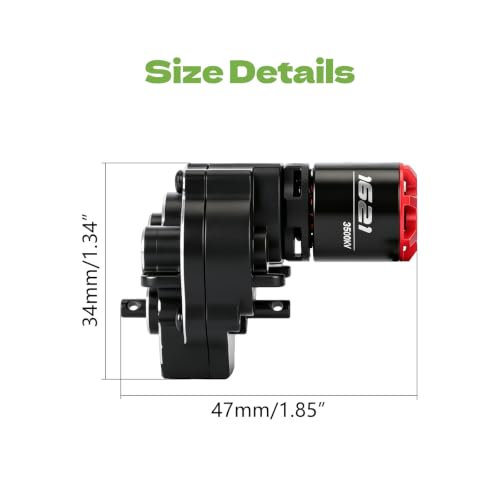 Brushless Motor and Transmission for TRX4M Upgrades | Outer 1621SL 3500KV Motor with Side Plate for Trx4m 1/18 RC Crawler