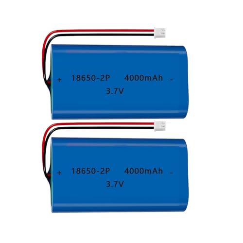2Pack 3.7V 4000mAh Rechargeable 18650 Lithium Ion Battery Pack Li-ion Cell XH2.54-2P Plug for Remote Control Cars DIY Replacement - color: No Charger Cable, size: 2Pack