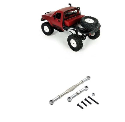 Front Rear Drive Shaft for WPL C14 B1 B14 B16 B24 B26 Steering Tie Rod Set for 1/16 rc Car Crawler Part 2pcs Metal Linkage Servo Link(Silver) - color: Silver