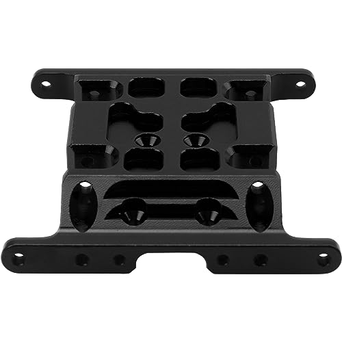 Aluminum Center Transmission Skid Plate Mount Gearbox Mount Base Compatible with Axial SCX10 1/10 RC Rock Crawler Car (Black) - color: Black