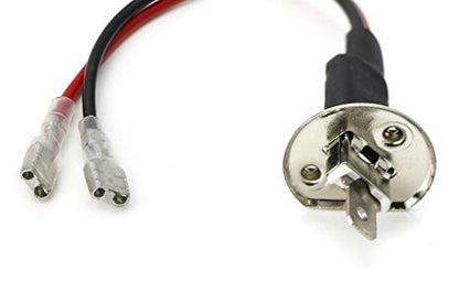 iJDMTOY OEM H3 Socket/Adapter Wires Compatible with Aftermarket Light Bulb Upgrade Installation Use