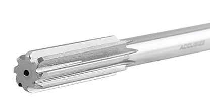 Accusize Industrial Tools 15.0 mm H.S.S. M2 Straight Shank Straight Flute Chucking Reamers, Right Hand, Shank Dia 11 mm, 6 Flute, 8'' Oal, 0400-5150 | 15.0 mm HSS M2 Straight Shank Straight Flute Chucking Reamers, RH, Shank 11 mm, 6 Flute, 8" OAL - size: