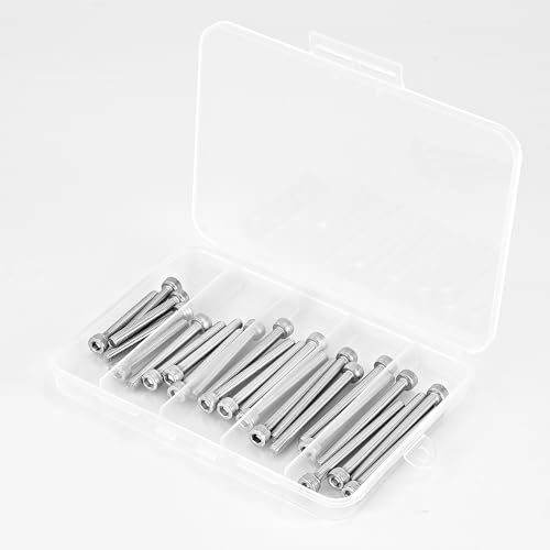 M5 x 40mm 45mm 50mm 55mm 60mm Hex Socket Head Cap Screws Bolts 304 Stainless Steel Allen Hex Drive Metric Machine, Fully Threaded, Assortment Kit 30PCS - size: M5 x 40/45/50/55/60mm (30PCS)