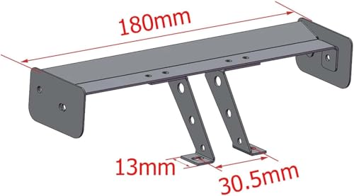 Rc Rear Spoiler Wing,Aluminum Alloy Rc Rear Wing RC Car Parts for 1/10 RC On Road Racing Drift Car HSP HPI Kyosho TT-01 TT02 (180mm) - color: 180mm