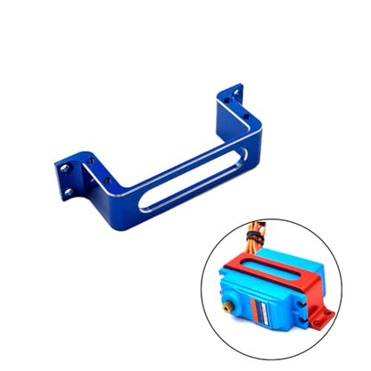 1PC RC Airplane Aluminum Alloy Servo Mounting Bracket Fixed Frame for RC Plane Helicopter Boat DIY Model Toy Fixed Wing Parts (Blue) - color: Blue
