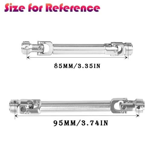 Drive Shaft 85-122MM &95-137MM Upgrades Part for 1/10 Axia 1 SCX10 SCX10 II 90046 SCX10 III AXI03007 TRX4 D90 RC Crawler,Universal Driveshaft,Steel Full Metal Axles,2PCS,Silver - style: silver/85-122&95-137