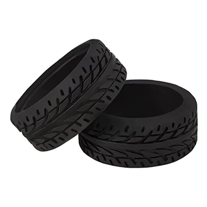 4Pcs 1/28 Rc Drift Car Tires, [2N+2W] High Grip Tires Simulated Tire Tread Racing Tyre for 1/28 Mosquito Cart MINI-Z MR03 IW04M AWD AMZ MINI-Q RC Car Upgrade Parts