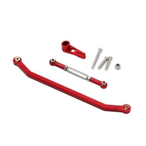 RC Links Linkage Compatible with MN128 MN86 MN86S MN86K MN86KS MNG500 1/12 RC Track Truck Upgrade Parts Metal Steering Linkage Tie Rod and Servo Arm(Red) - color: Red