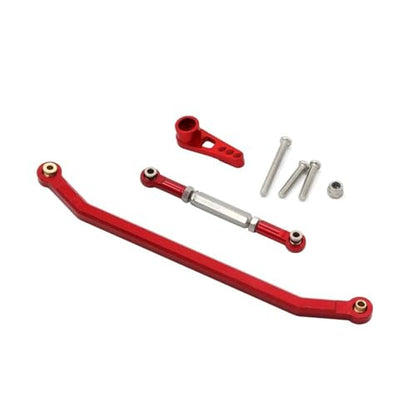 RC Links Linkage Compatible with MN128 MN86 MN86S MN86K MN86KS MNG500 1/12 RC Track Truck Upgrade Parts Metal Steering Linkage Tie Rod and Servo Arm(Red) - color: Red
