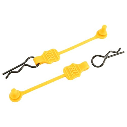 1.0mm RC Cars Body Clips with Pull Tabs for Universal 1/14 1/16 1/18 SCX24 Remote Control Car Compatible with Redcat HPI Himoto HSP Exceed Truck Buggy(10 Pieces,Yellow) - color: Yellow