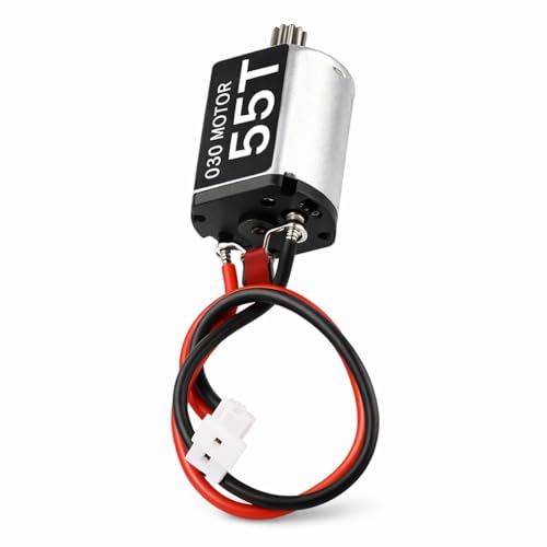RC Car Motor, Metal Brush Motor Low Noise Lightweight 030 55T Brushed Motor with 11T Gear Compattible with SCX24 1/24