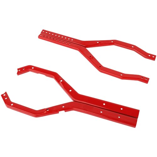Heavy Duty Wheelbase Adjustable Metal Chassis Frame Rail Set for 1/10 RC Crawler Axial SCX10 III Gladiator Wrangler Upgrade Part (red) - color: Red
