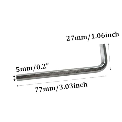 25Pcs 5mm Allen Wrench L-Shaped Hex Key Wrench Set, Metric Hexagon Head Replacement Tool for Furniture and Bike Repair - size: 5mm