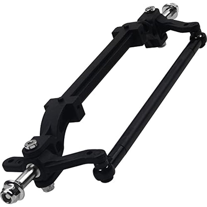Metal Front Axle Steering Link Rod Pole Wheel Axle Compatible with Tamiya 1/14 RC Tractor Truck (Black) - color: Black