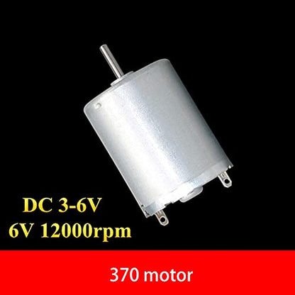 Model Geared High Speed 370 Mini Motor with Brush, 3V-6V, Precision Steering Gear Part, Large Torque Small Motor, Toy Model Motor Rotating Torque