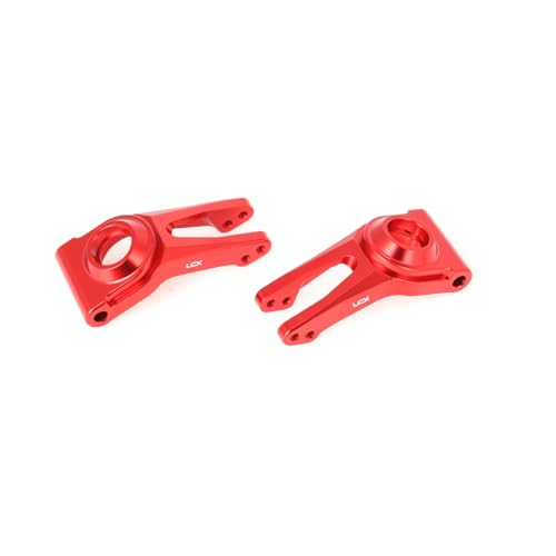 LCX Racing 1/10 RC Crawler Car Rear Hub Set Carriers for RC Truck Arrma Fury Mega, Upgrades Parts Accessories (Red) - color: Red